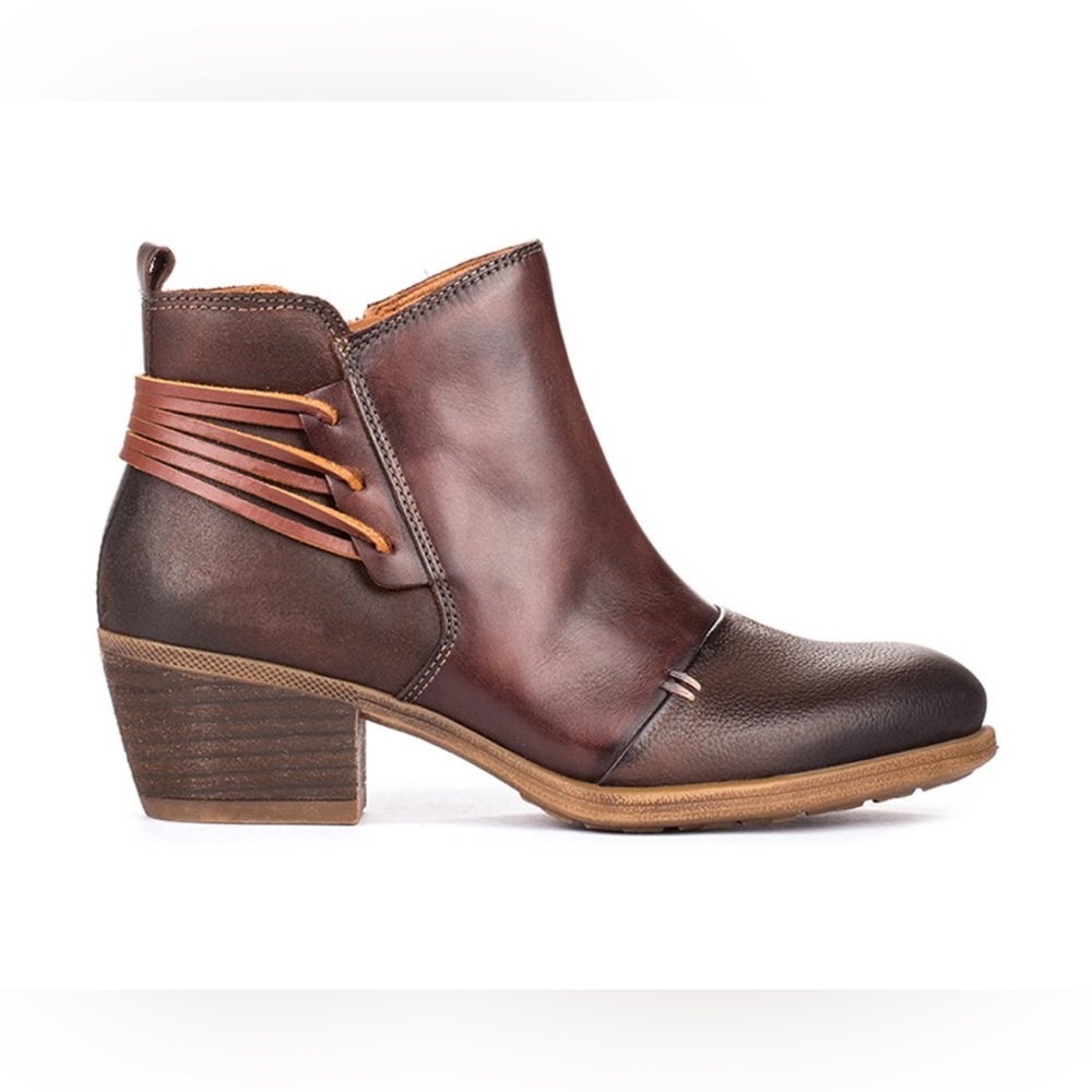 Pikolinos Baqueira Burgundy Leather Ankle  Boots Booties Spain Size 41